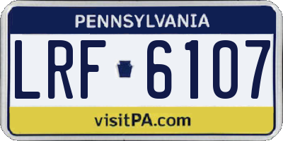 PA license plate LRF6107