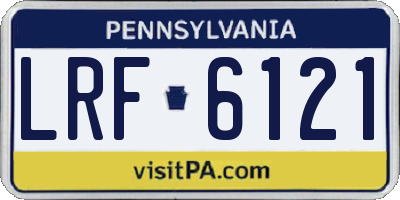 PA license plate LRF6121