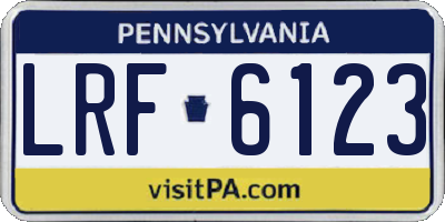 PA license plate LRF6123