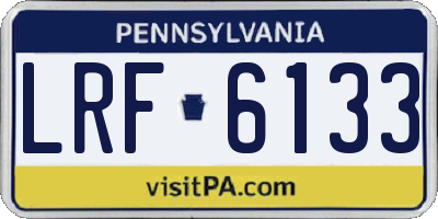 PA license plate LRF6133