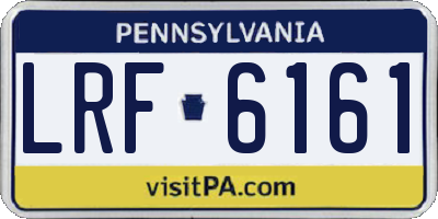 PA license plate LRF6161