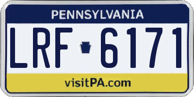 PA license plate LRF6171