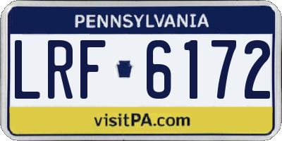 PA license plate LRF6172
