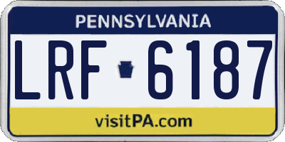 PA license plate LRF6187