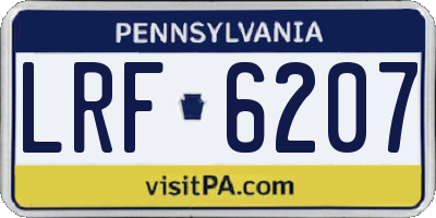 PA license plate LRF6207