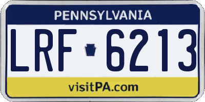 PA license plate LRF6213