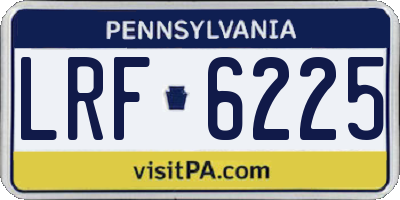 PA license plate LRF6225