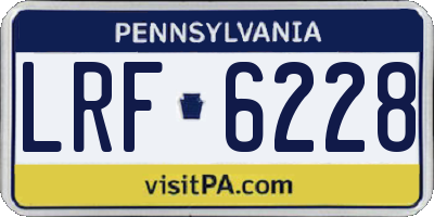 PA license plate LRF6228