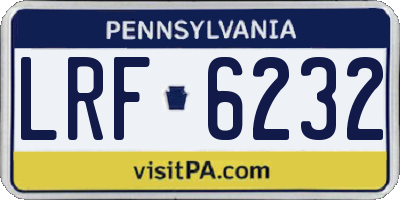 PA license plate LRF6232