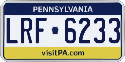PA license plate LRF6233