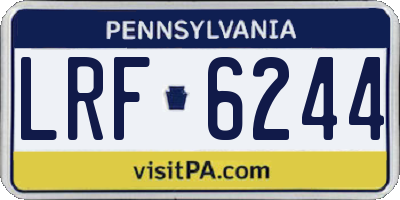 PA license plate LRF6244