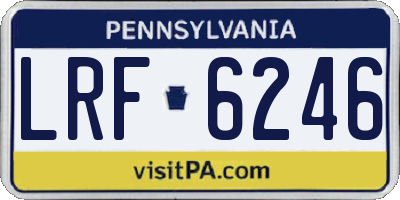 PA license plate LRF6246