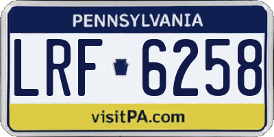 PA license plate LRF6258