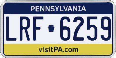 PA license plate LRF6259