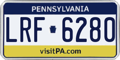 PA license plate LRF6280