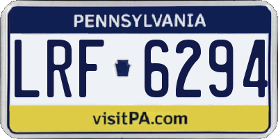 PA license plate LRF6294
