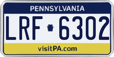 PA license plate LRF6302