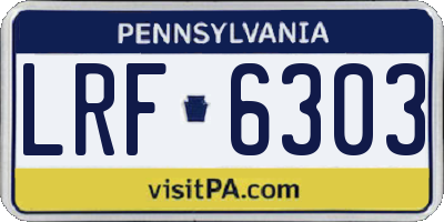 PA license plate LRF6303