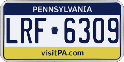 PA license plate LRF6309