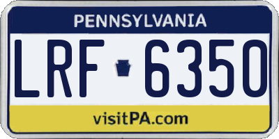 PA license plate LRF6350