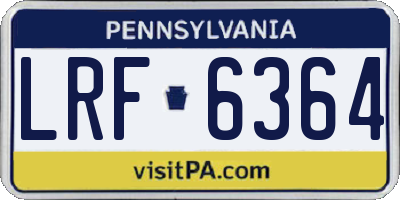 PA license plate LRF6364