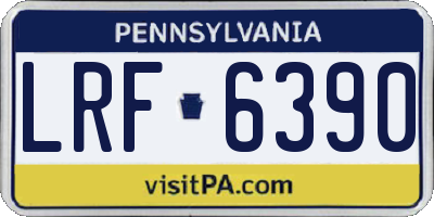 PA license plate LRF6390