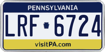 PA license plate LRF6724