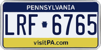 PA license plate LRF6765