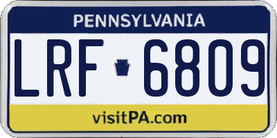 PA license plate LRF6809
