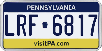 PA license plate LRF6817