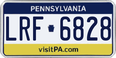 PA license plate LRF6828