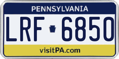 PA license plate LRF6850