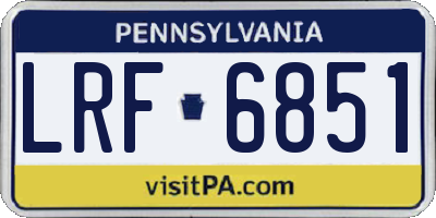 PA license plate LRF6851