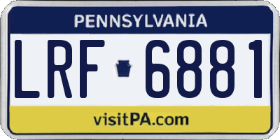 PA license plate LRF6881
