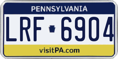 PA license plate LRF6904