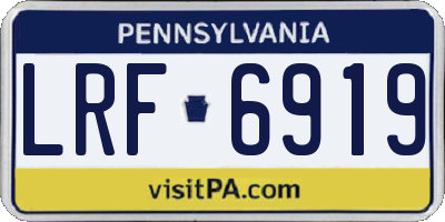 PA license plate LRF6919