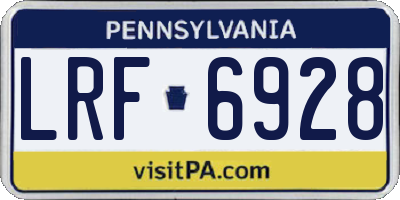 PA license plate LRF6928