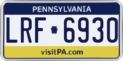 PA license plate LRF6930