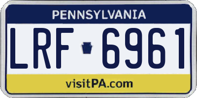PA license plate LRF6961