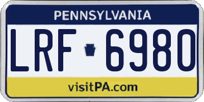 PA license plate LRF6980