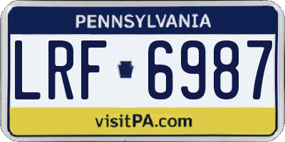PA license plate LRF6987