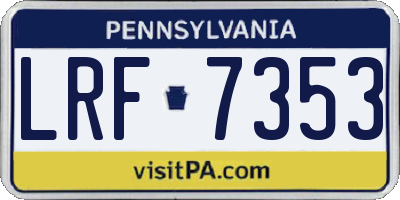 PA license plate LRF7353