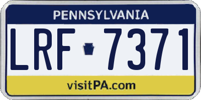 PA license plate LRF7371