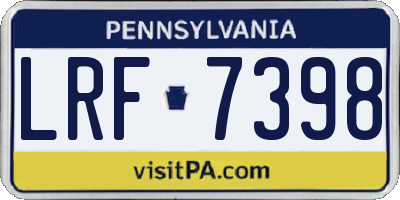 PA license plate LRF7398