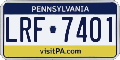 PA license plate LRF7401