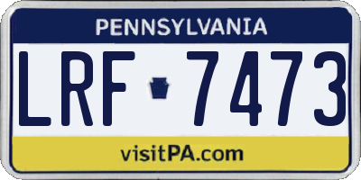 PA license plate LRF7473