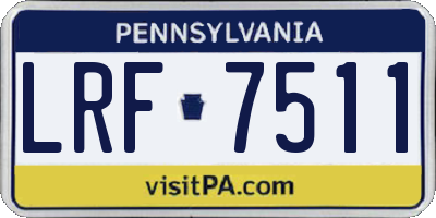 PA license plate LRF7511