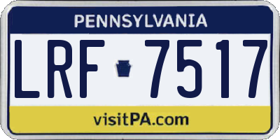 PA license plate LRF7517