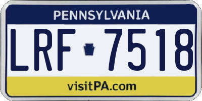 PA license plate LRF7518