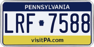 PA license plate LRF7588